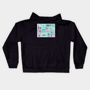 Atomic Cafe MidCentury Holiday Stamps 1 Kids Hoodie